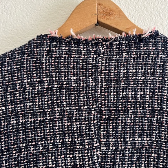 Rebecca Taylor Navy and Pink Tweed Jacket Size 10 - Picture 7 of 11
